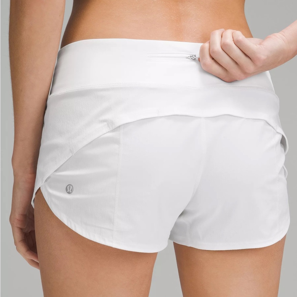 lululemon white speed up shorts